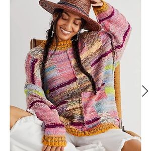 Free People Dreamstate Pullover Rainbow Dream Combo XS NWT